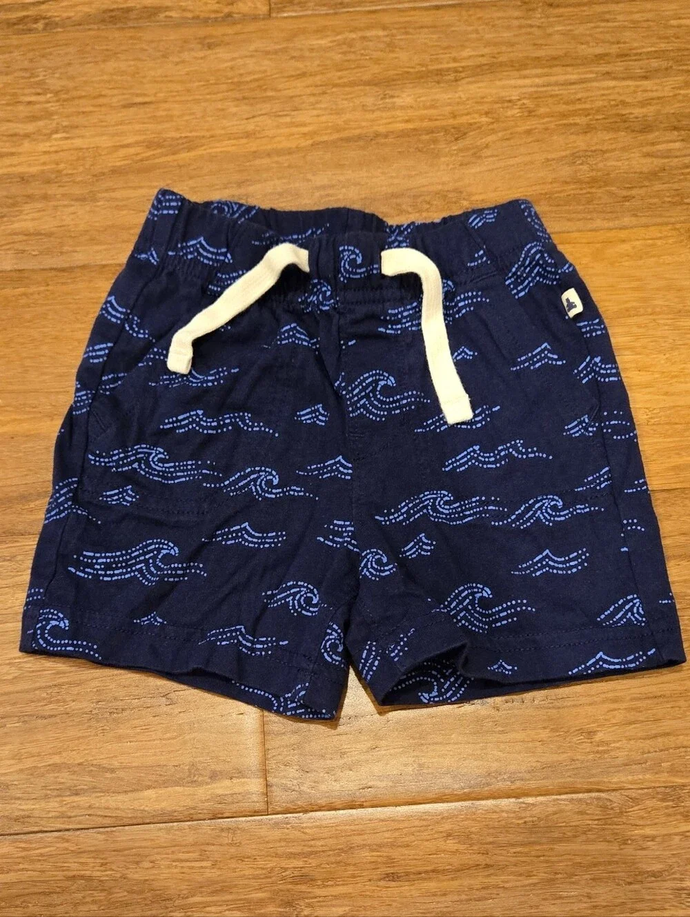 Gap Baby Toddler Organic Cotton Wave Print Pull On Shorts